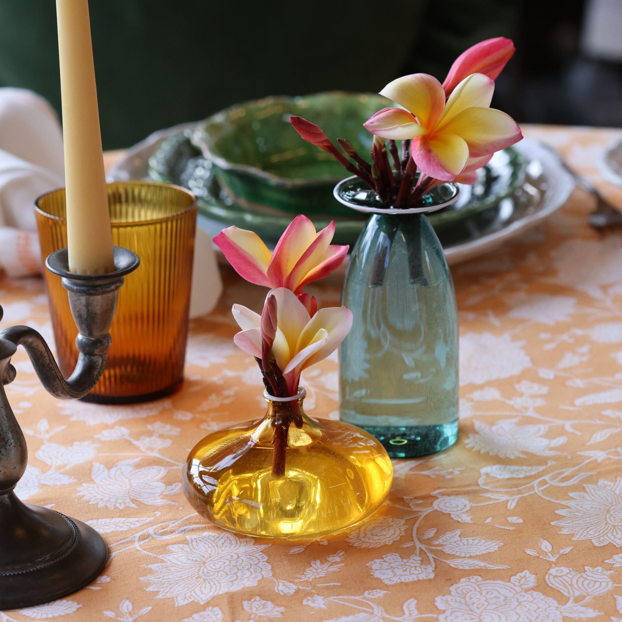 Cotton Tablecloth Indian Rose - Orange