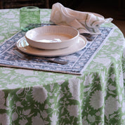 Cotton Tablecloth Indian Rose - Green Tea