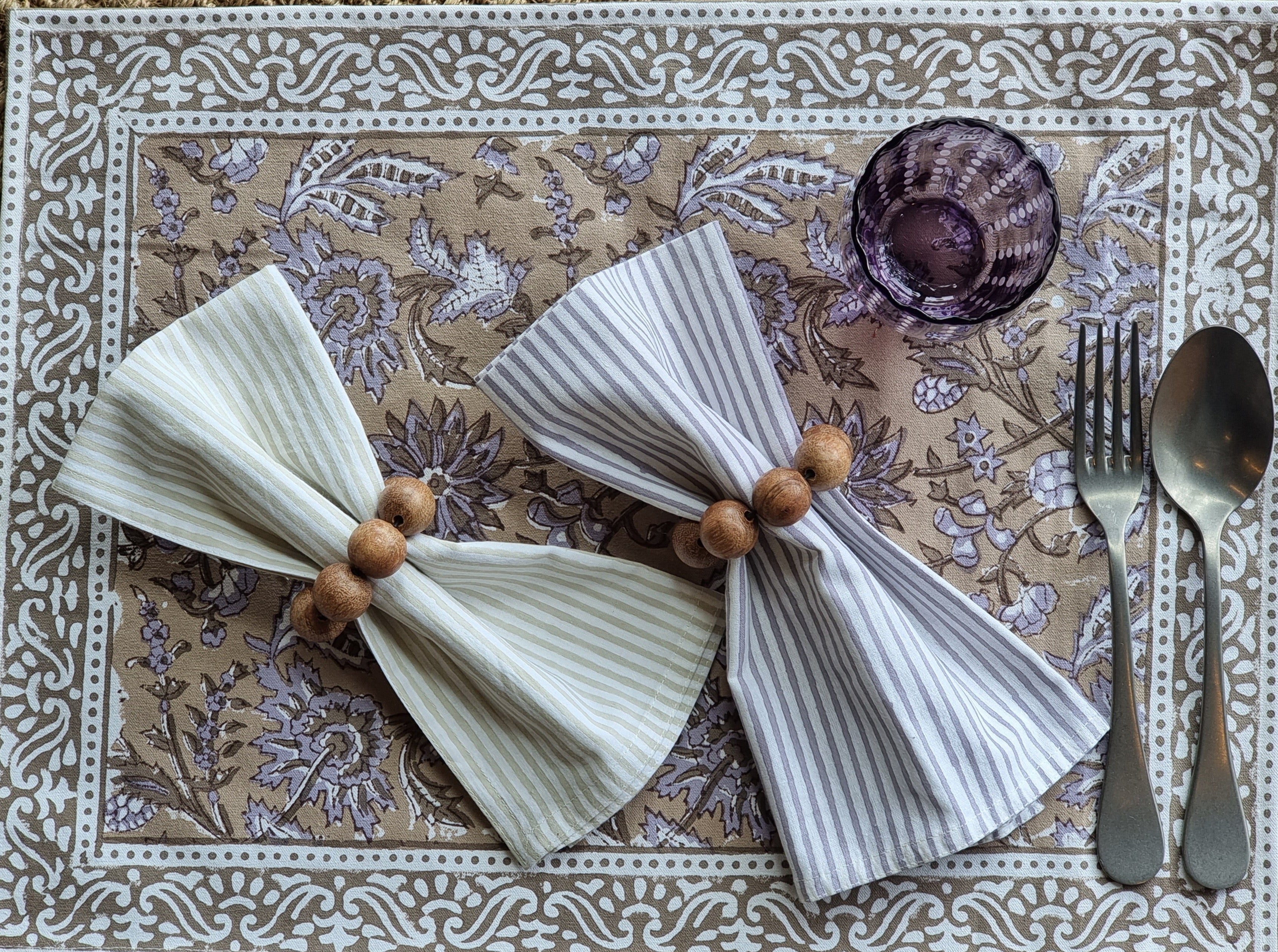 Wooden Napkin Ring - Beads Design (Pack of 4)