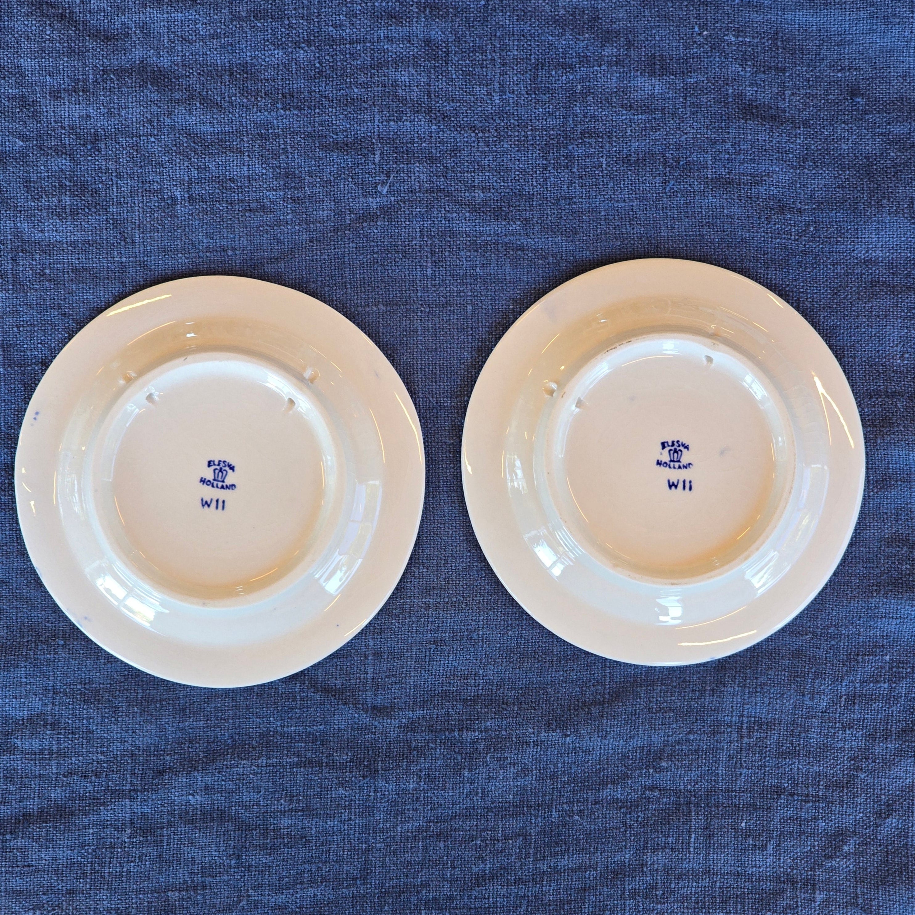 Pair of Vintage Delftware Dutch Windmill Wall Plates