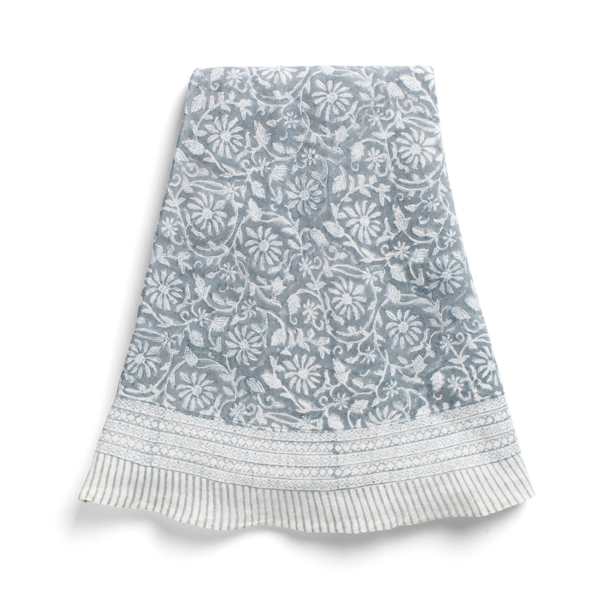 Linen Tablecloth Margerita Design - Cashmere Blue