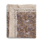 Linen Tablecloth Indian Summer Design - Beige/Lavender