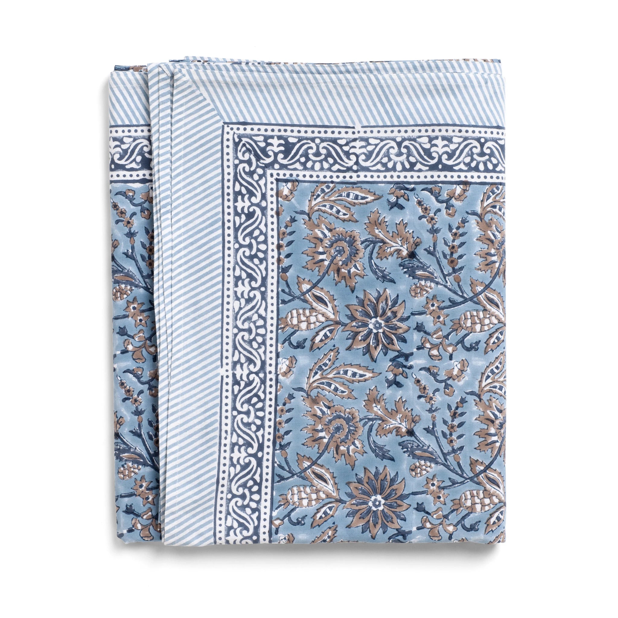 Cotton Tablecloth Indian Summer Design - Blue