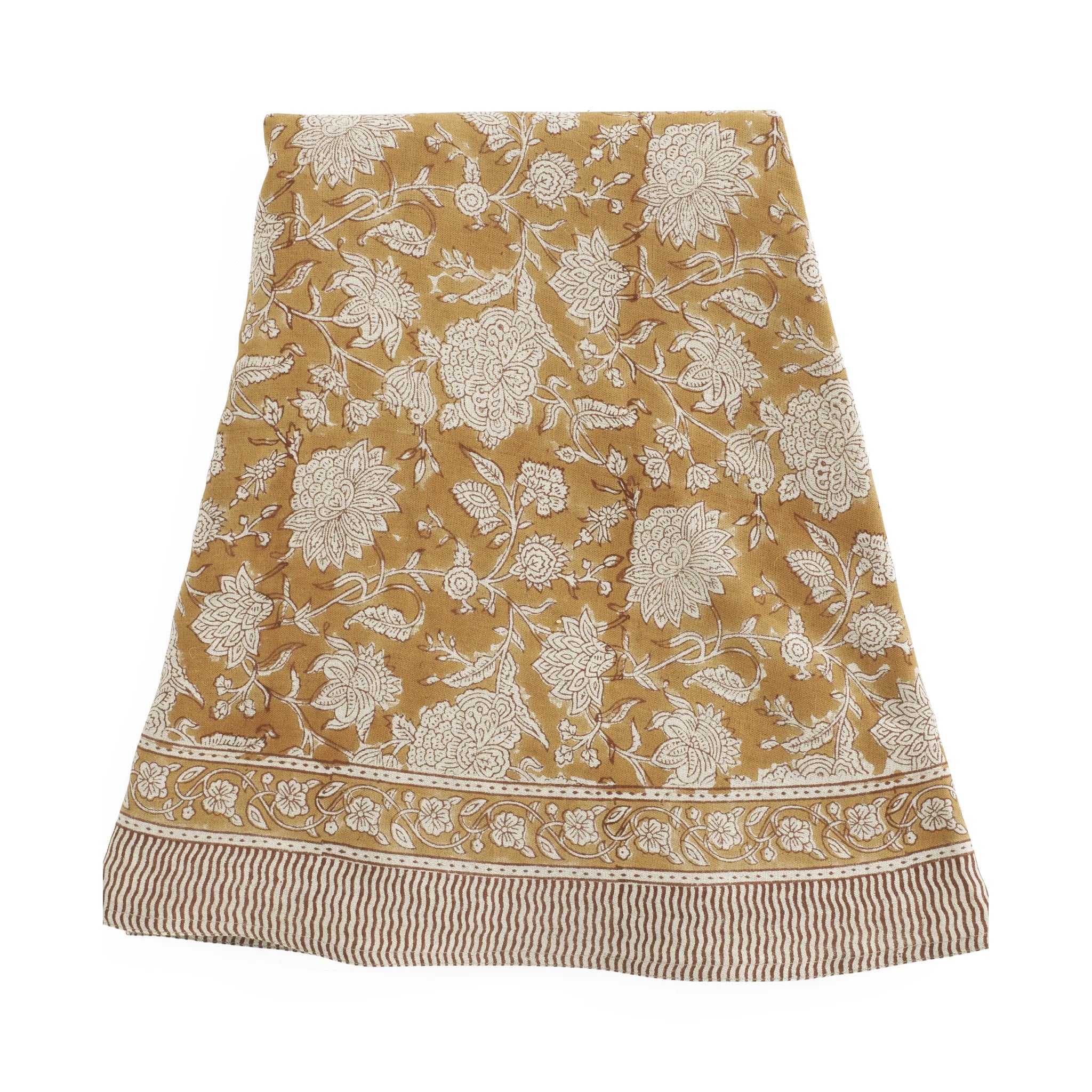 Linen Tablecloth Indian Rose - Ochre