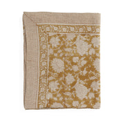 Linen Tablecloth Indian Rose - Ochre