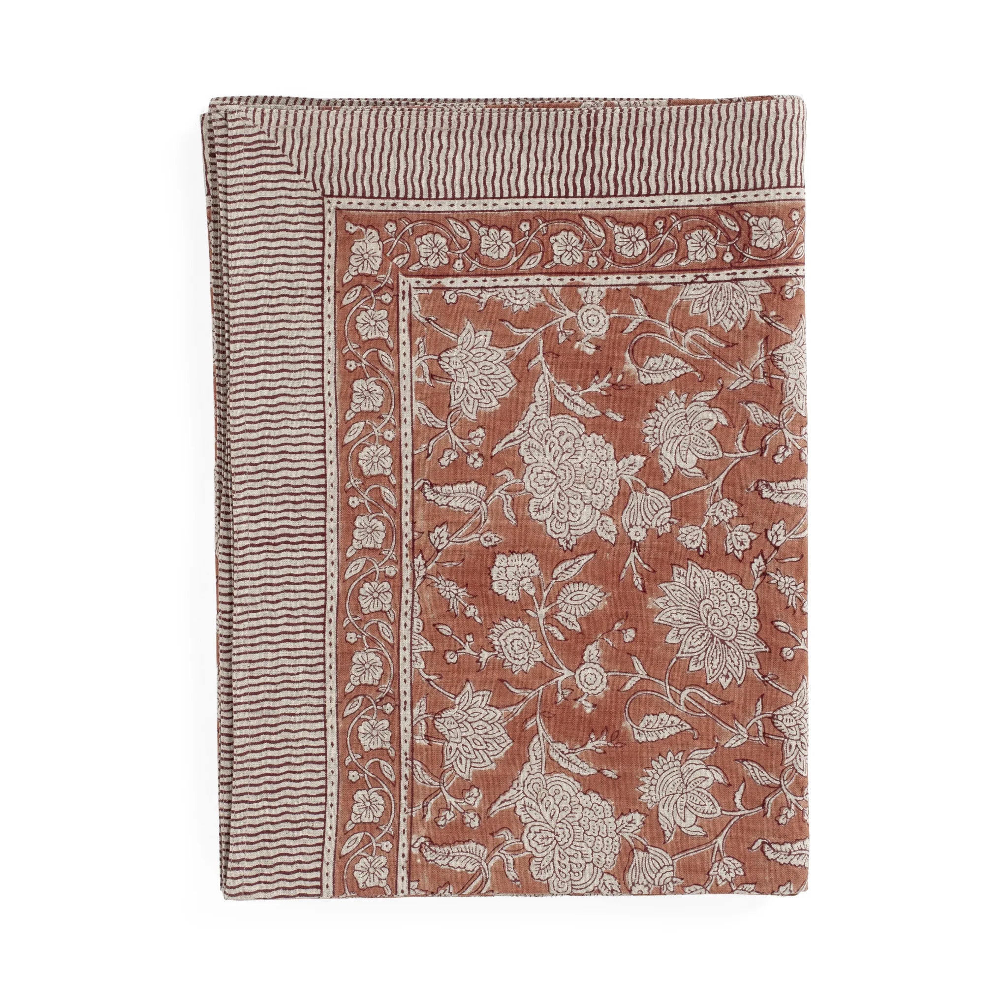 Linen Tablecloth Indian Rose - Terracotta