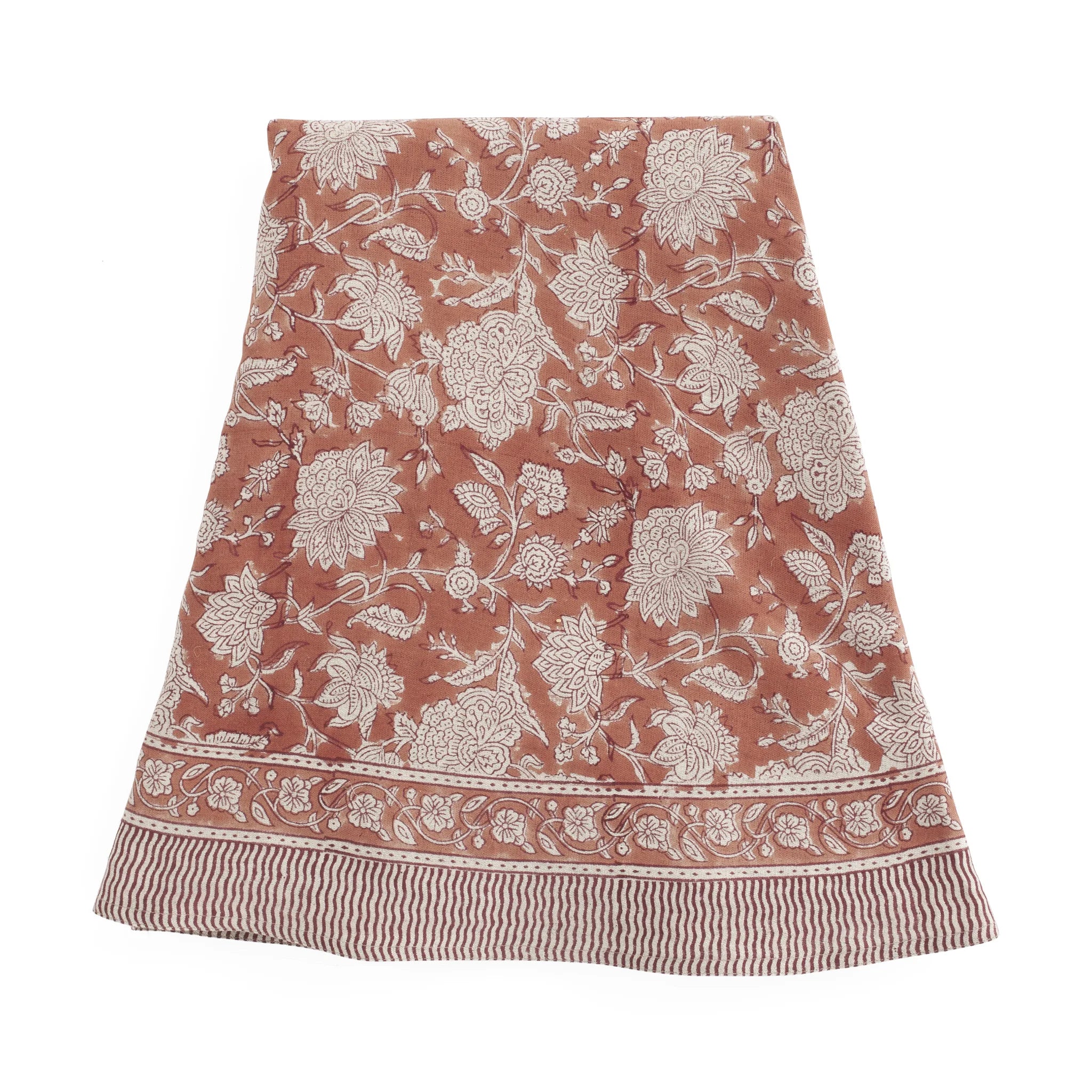 Linen Tablecloth Indian Rose - Terracotta