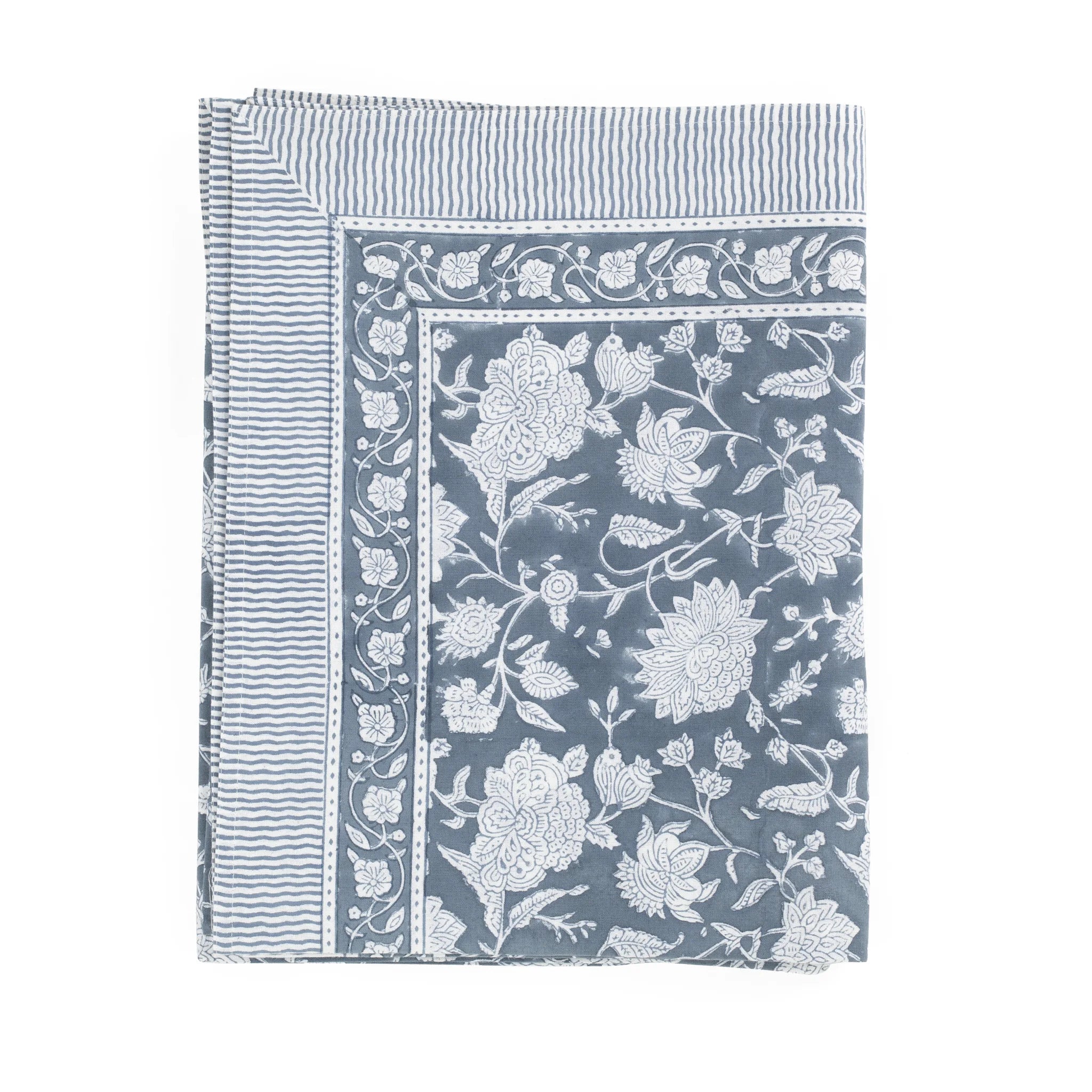 Cotton Tablecloth Indian Rose - True Navy