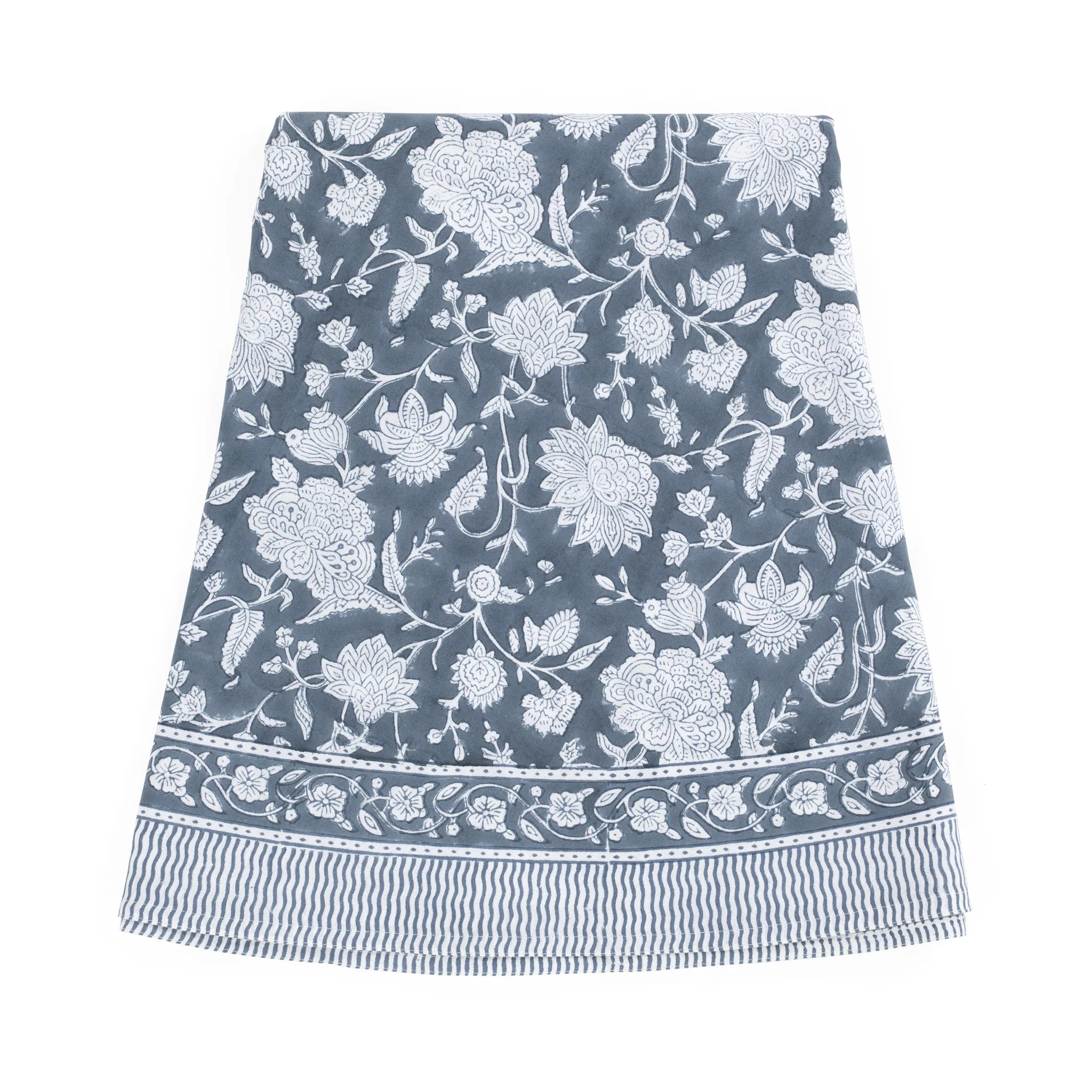 Cotton Tablecloth Indian Rose - True Navy