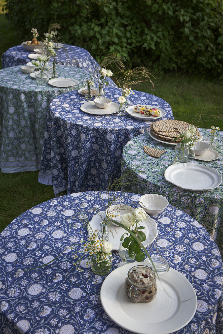 Cotton Tablecloth Tangier Pomegranate - Blue