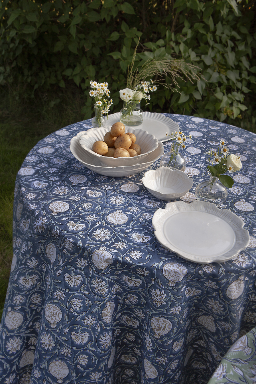 Cotton Tablecloth Tangier Pomegranate - Blue