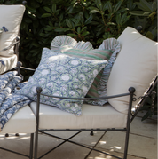 Cotton Cushion Cover with piping Tangier Pomegranate - Green