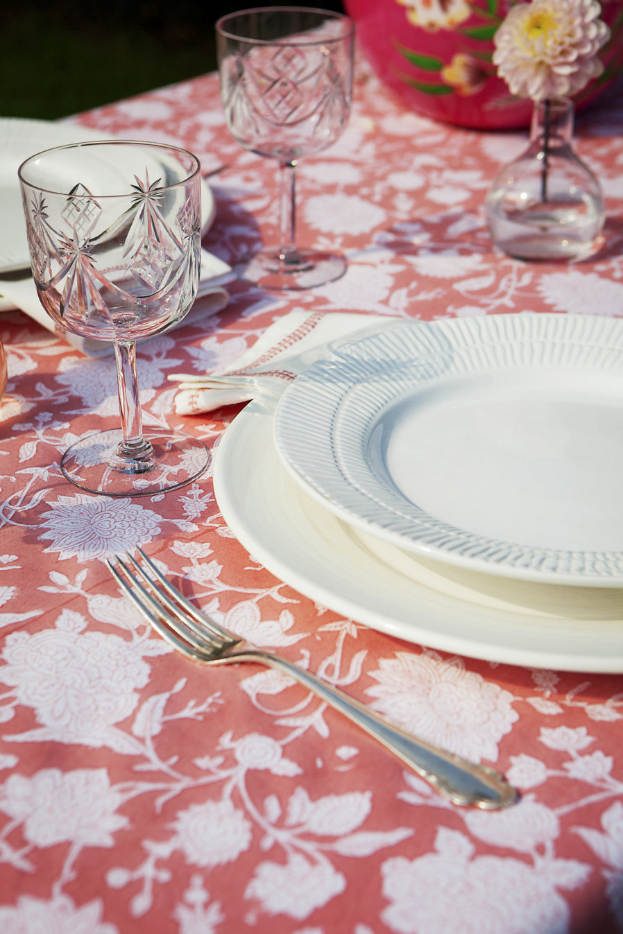 Cotton Tablecloth Indian Rose - Lantana