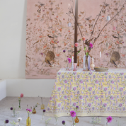 Cotton Tablecloth Pomegranate - Yellow & Rose