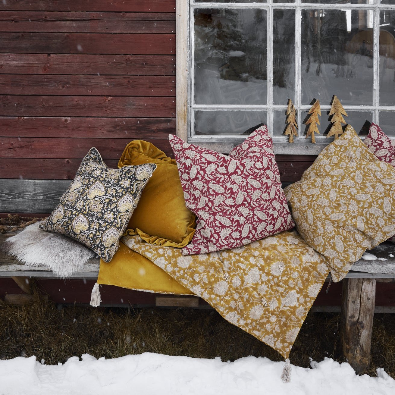 Linen Cushion Cover Jodhpur - Red