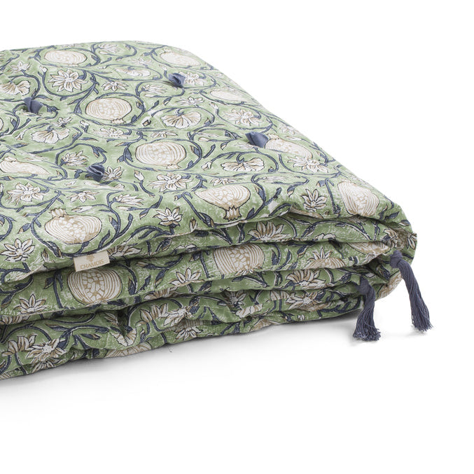 Cotton Quilt with Tassels Tangier Pomegranate Design - Design