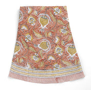 Linen Tablecloth Pomegranate Design - Orange