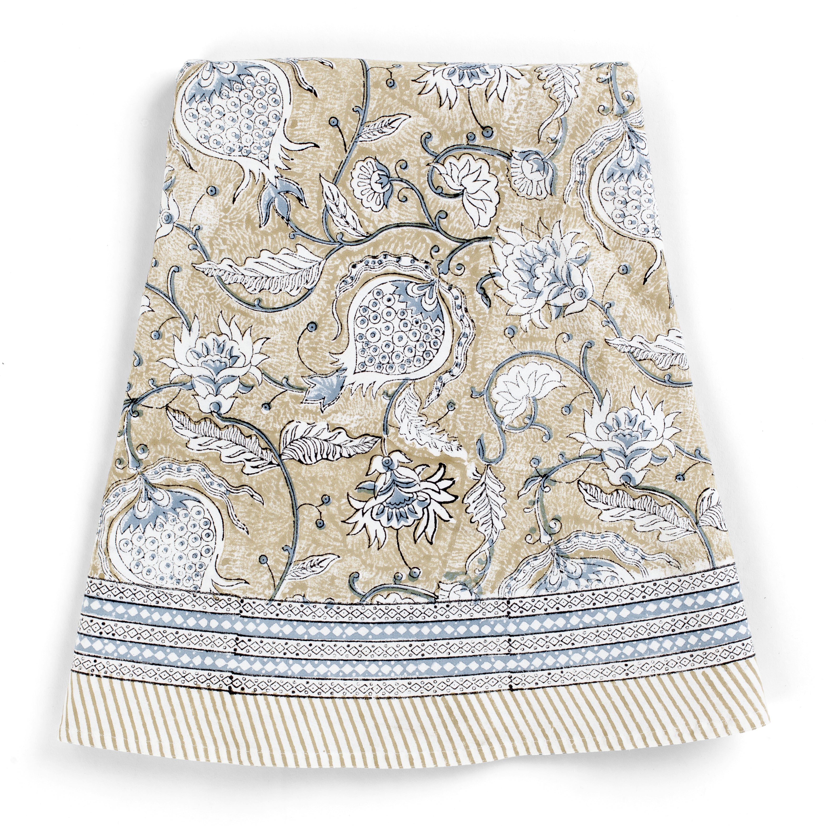 Cotton Tablecloth Pomegranate Design - Blue