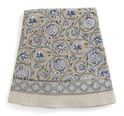 Cotton Tablecloth Tangier Pomegranate - Beige and Blue