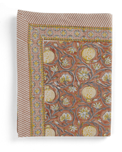 Cotton Tablecloth Tangier Pomegranate - Rust & Grey