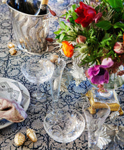 Linen Tablecloth Paradise Design - Dark Blue