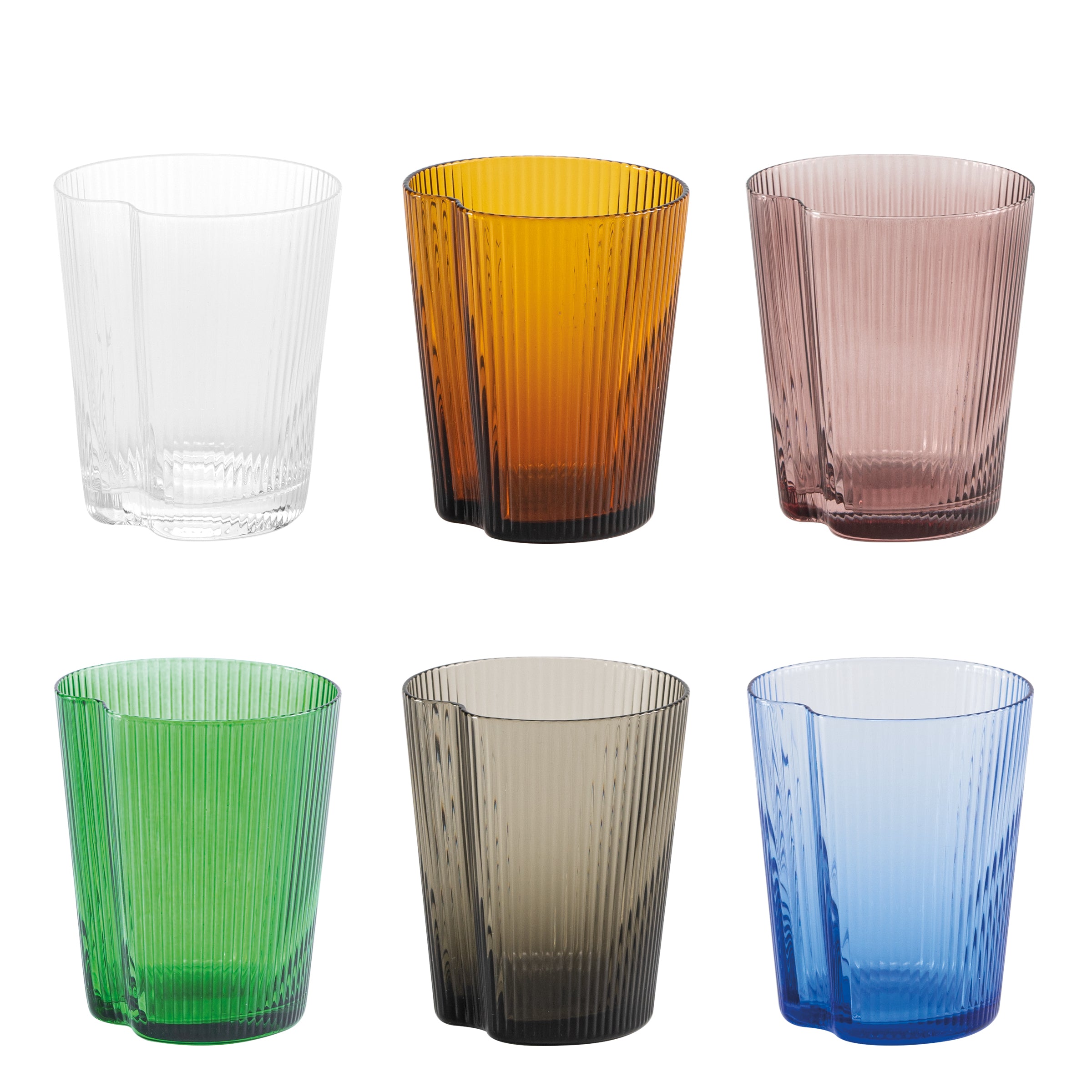 HANDY Handmade Coloured Glass Tumblers Set of 6