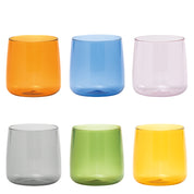 NO BILIA Handmade Coloured Glass Tumblers Set of 6