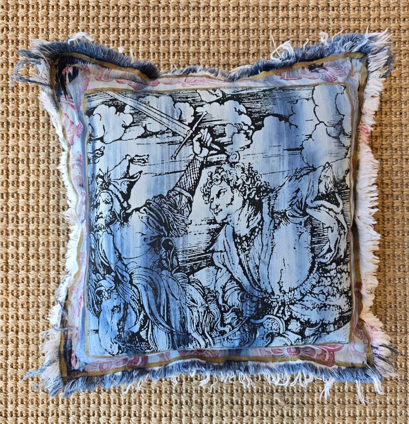 Jeans Decor Cushion Cover -  Horsemen in Black