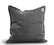 Misty Frayed Edge Linen Cushion Cover