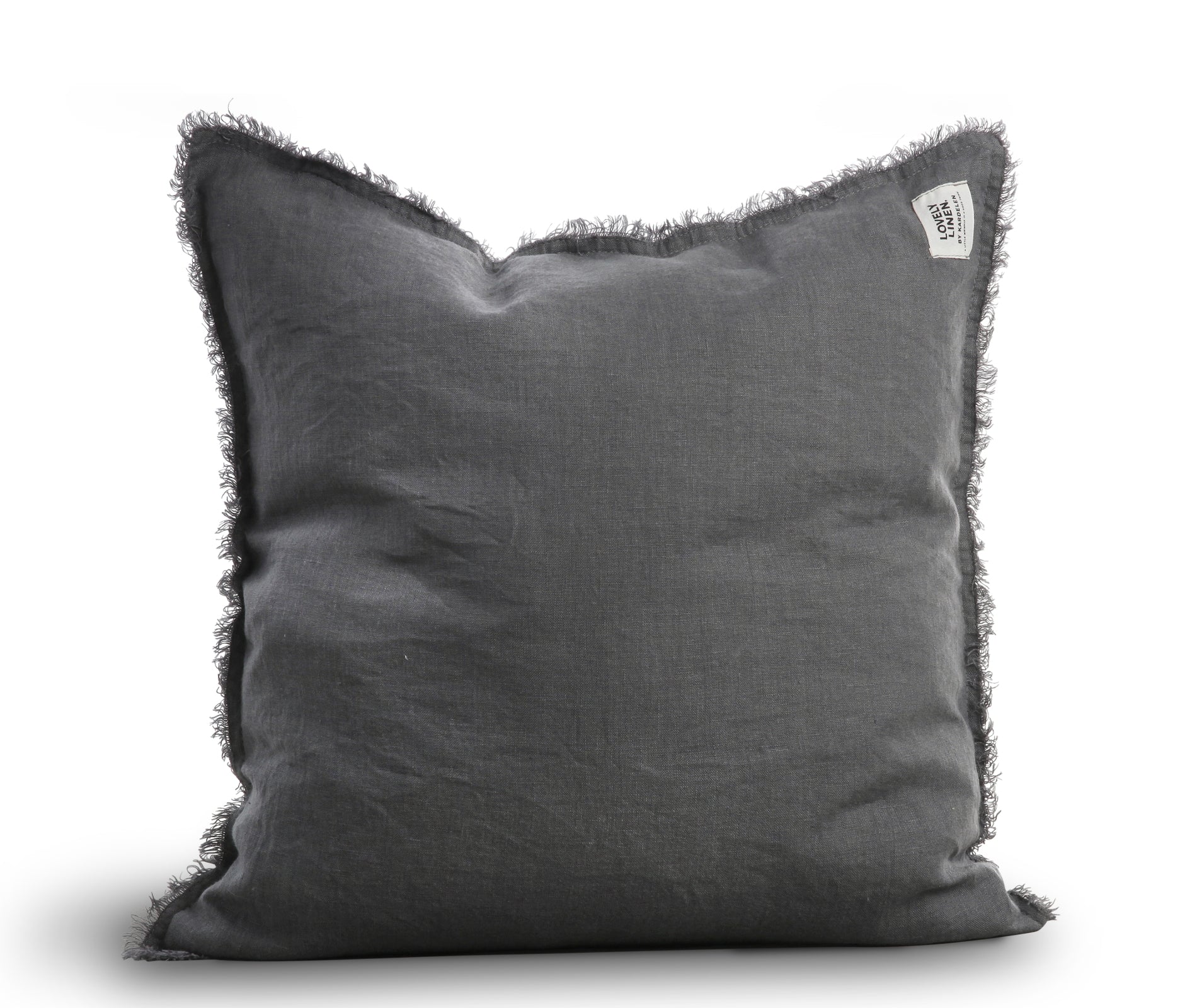 Misty Frayed Edge Linen Cushion Cover