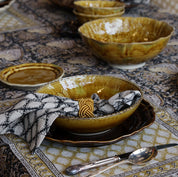 Napkin Ring Corded Design - Ochre Set of 4