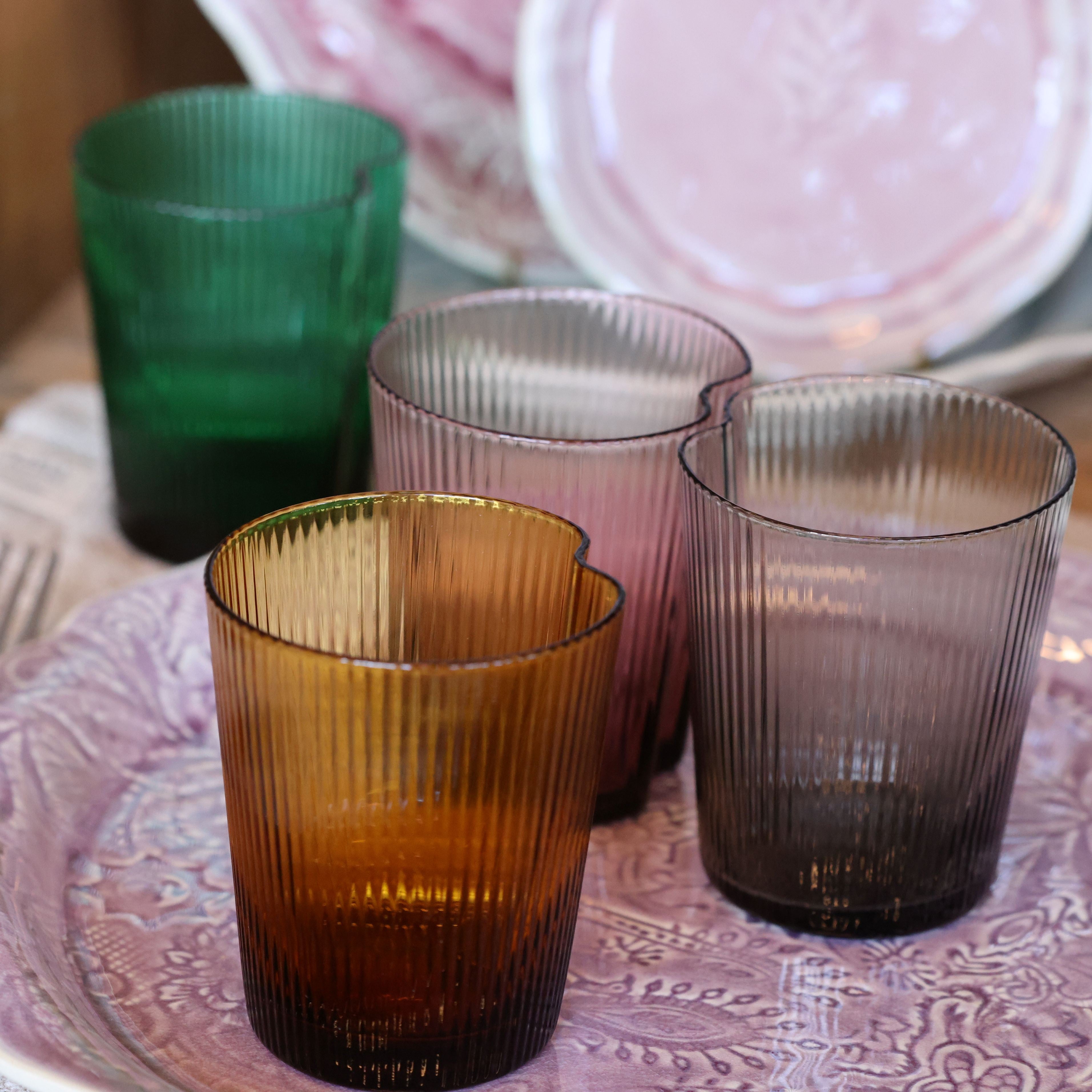 HANDY Handmade Coloured Glass Tumblers Set of 6