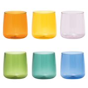 NO BILIA Handmade Coloured Glass Tumblers Set of 6