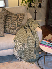 Waffle Pure Wool Fringed Throw