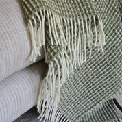 Waffle Pure Wool Fringed Throw