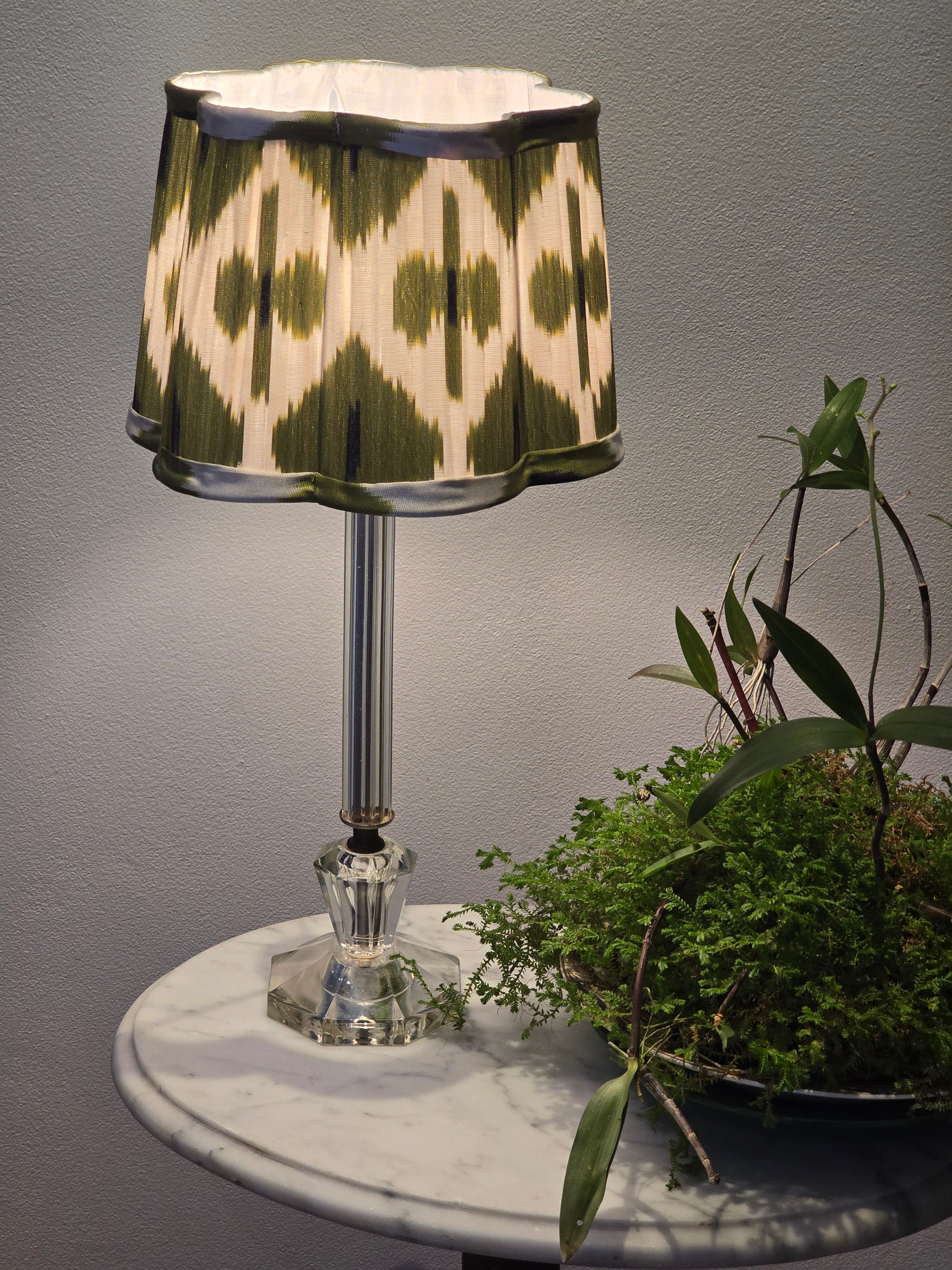 Silk Ikat lampshade - Green