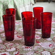 Vintage Handmade Highball Tumblers - Set 6