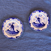 Pair of Vintage Delftware Dutch Windmill Wall Plates