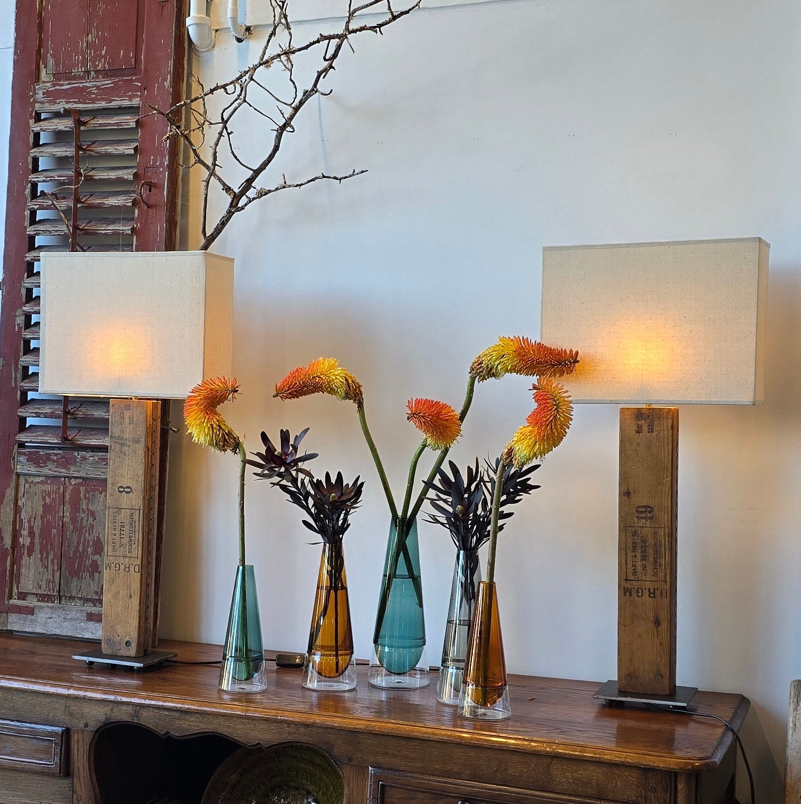 Pair of Vintage Cigar Box Table Lamps