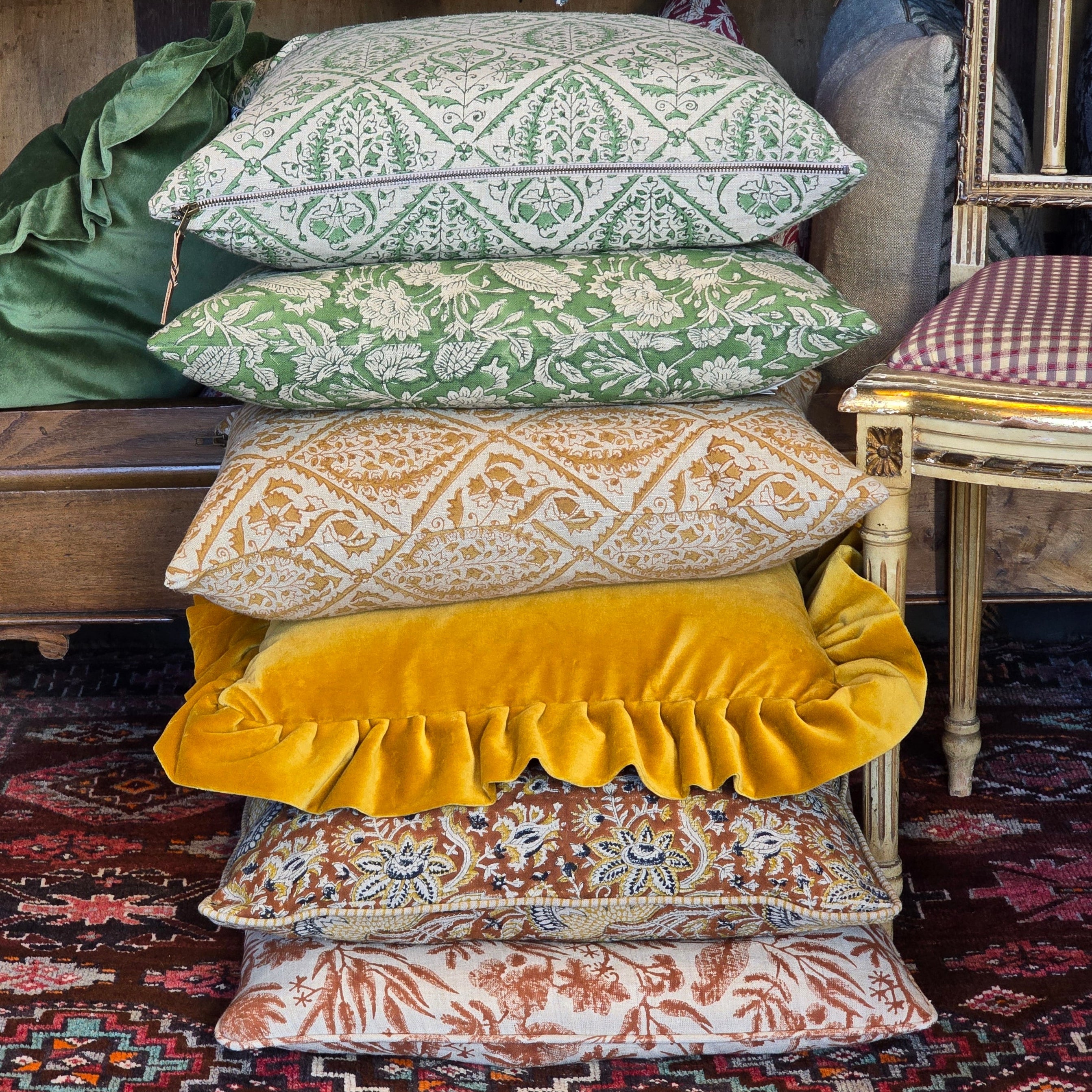 Linen Cushion Cover Jodhpur - Green