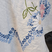 Vintage Linen Tablecloth - Hand Embroidered