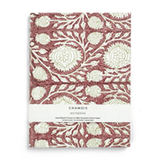 Hand block printed notebook - Red/Green