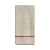 Deluxe Linen Napkin with Embroidered Edge - Red
