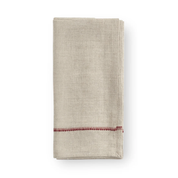 Deluxe Linen Napkin with Embroidered Edge - Red