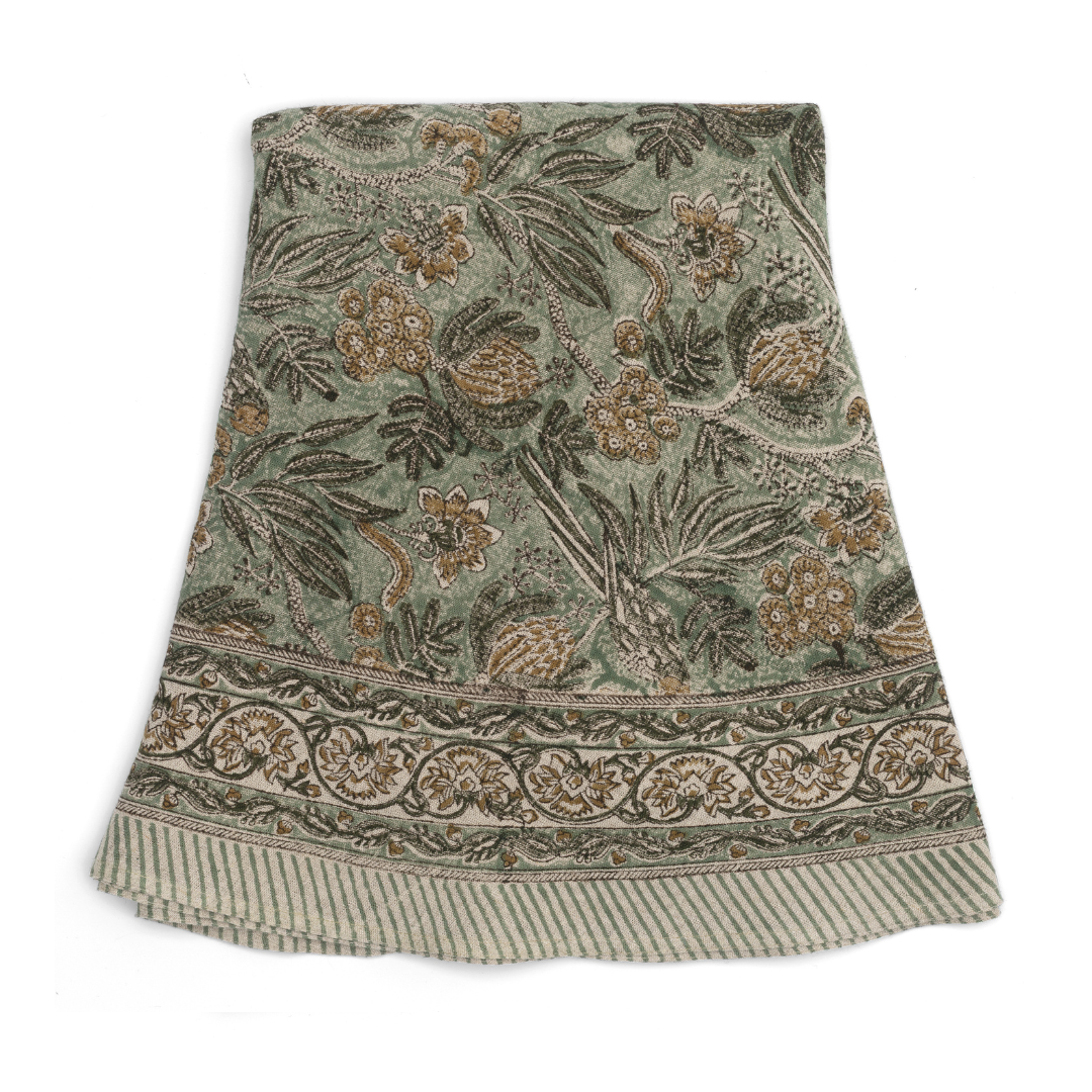 Linen Tablecloth Parrot - Seafoam
