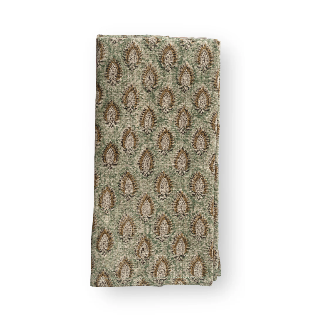 Linen Napkin Cypress Parrot - Seafoam