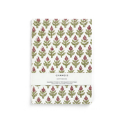 Hand block printed notebook - Red/Green
