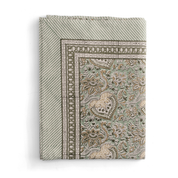 Cotton Tablecloth Oriental Design - Seafoam