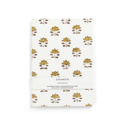 Hand block printed notebook - Ochre/Grey