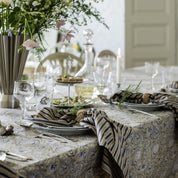Cotton Tablecloth Tangier Pomegranate - Beige and Blue